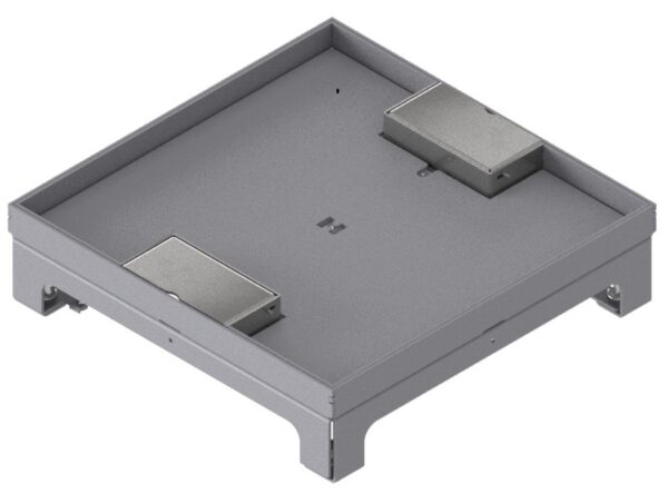 Produktbild UBD 260 257  -  Unterflur-Bodendose UBD 260 inkl. Deckel mit Kante, geschlossen, 15mm Vertiefung und 2 Schnurauslässe